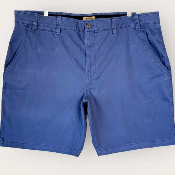 Foundry Casual Comfort Stretch Chino Shorts Classic Flat Front Men Size 52 Blue - Picture 3 of 15